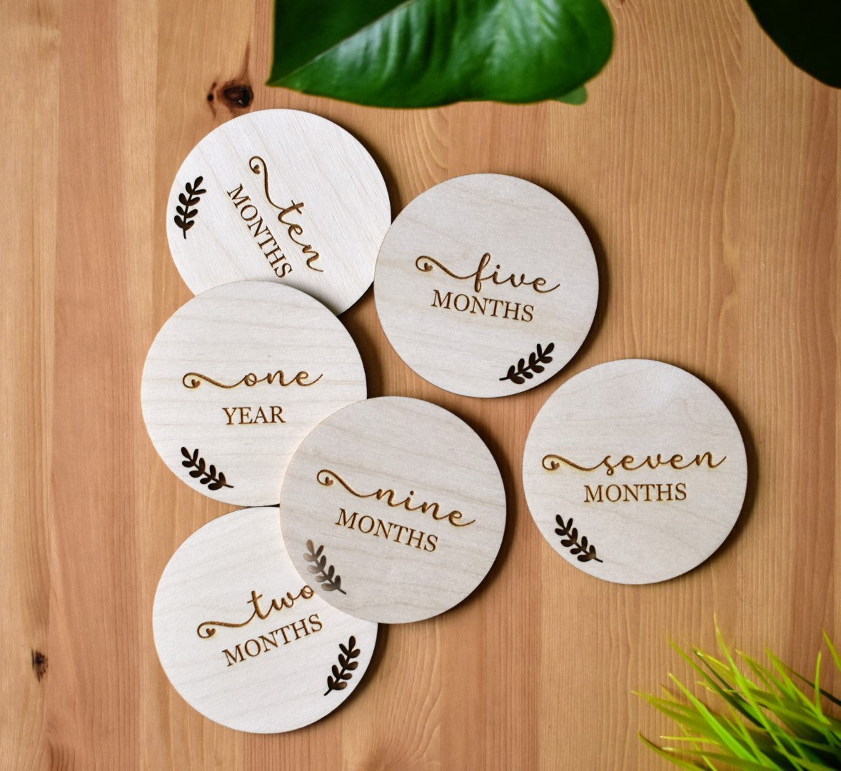 Baby Milestone Wooden Cards