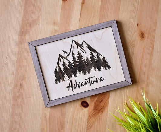 Adventure Wooden Engraved Sign