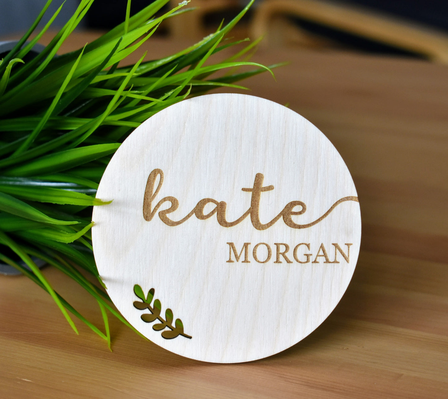 Engraved Baby Name Wooden Card