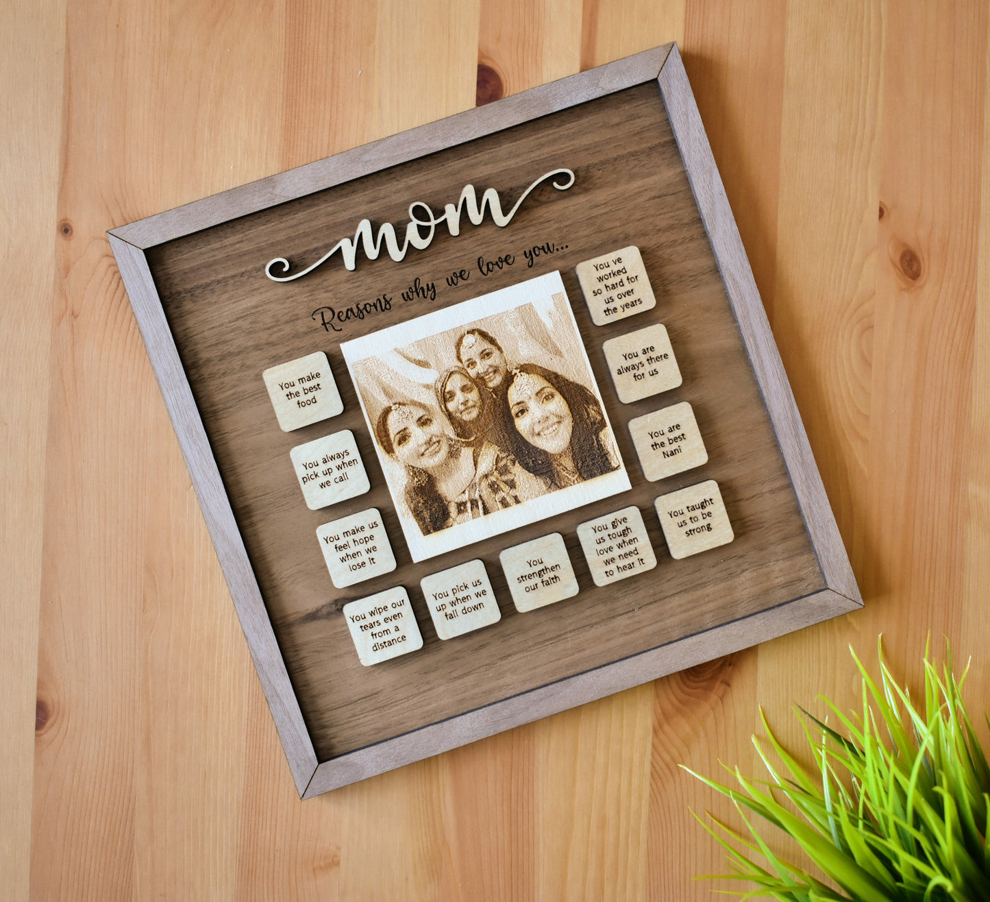 Personalized Engraved Portrait Gift for Mom
