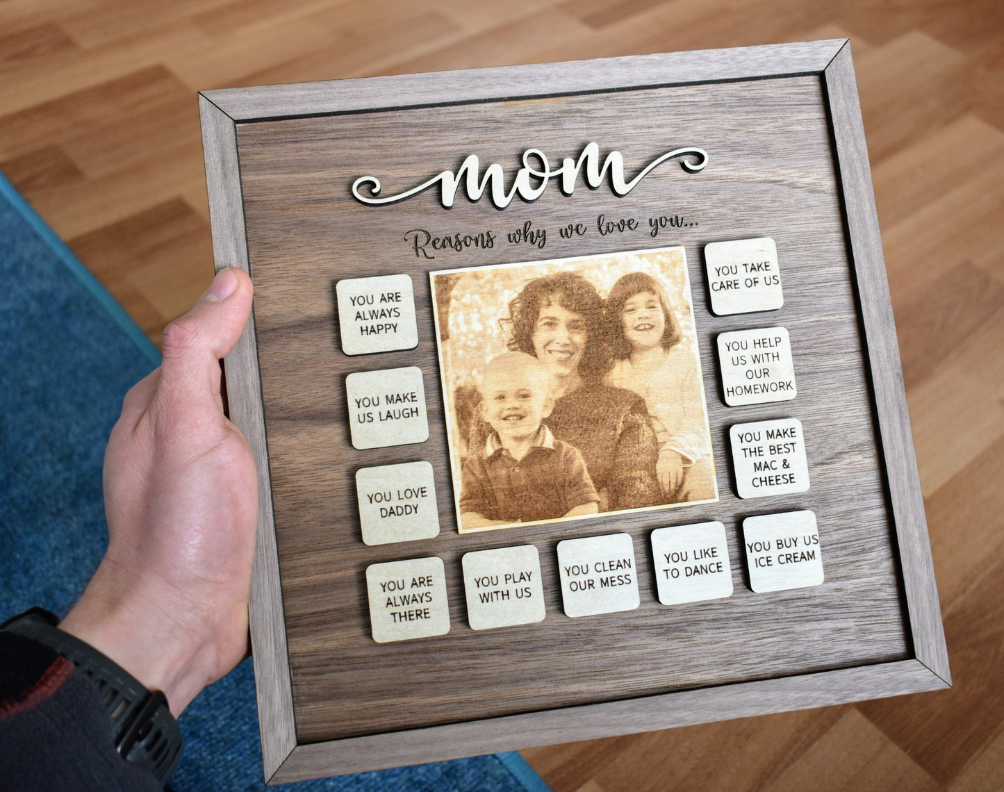 Personalized Engraved Portrait Gift for Mom