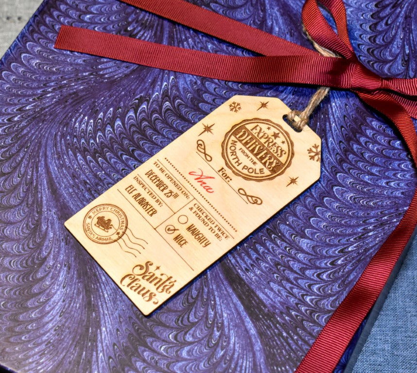 Wooden Engraved Christmas Gift Tag