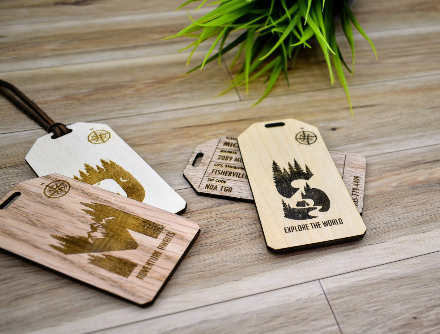 Personalized Wooden Luggage/Bag Travel Tag