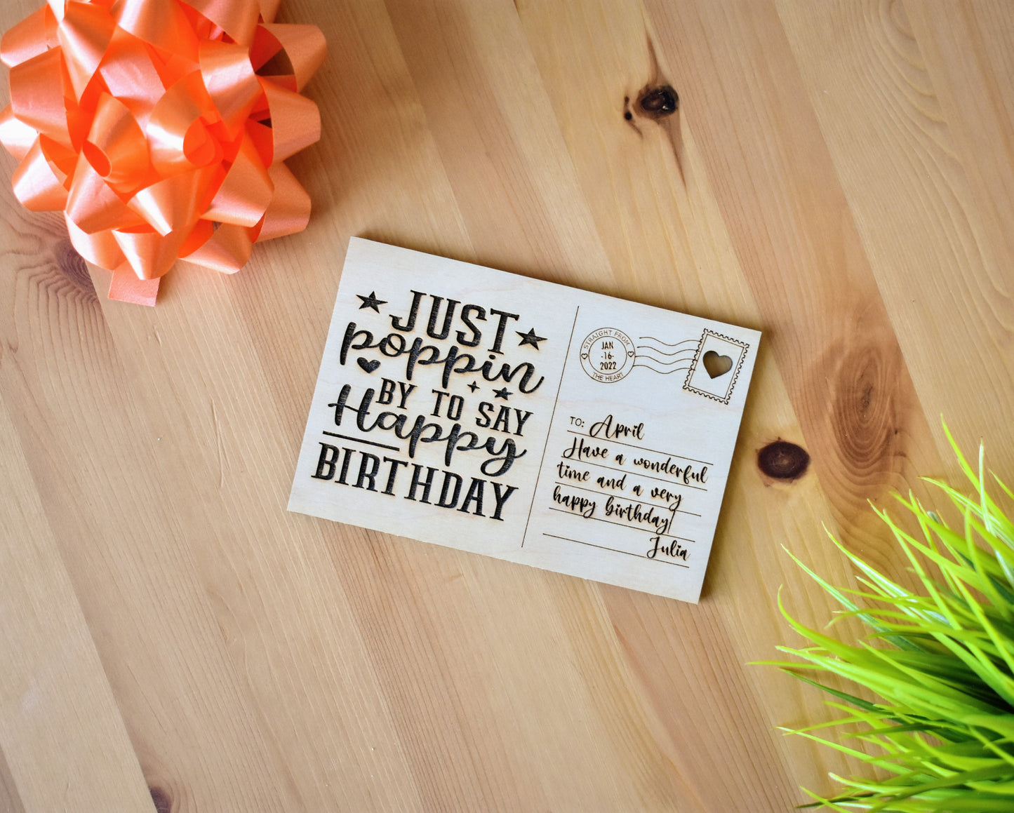 Personalized Birthday Wooden Postcard