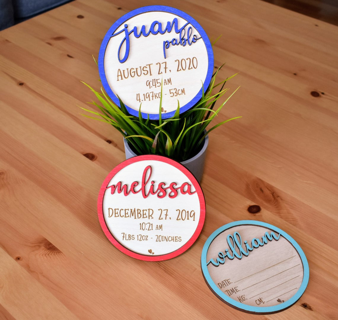 Baby Birth Stats Announcement Card