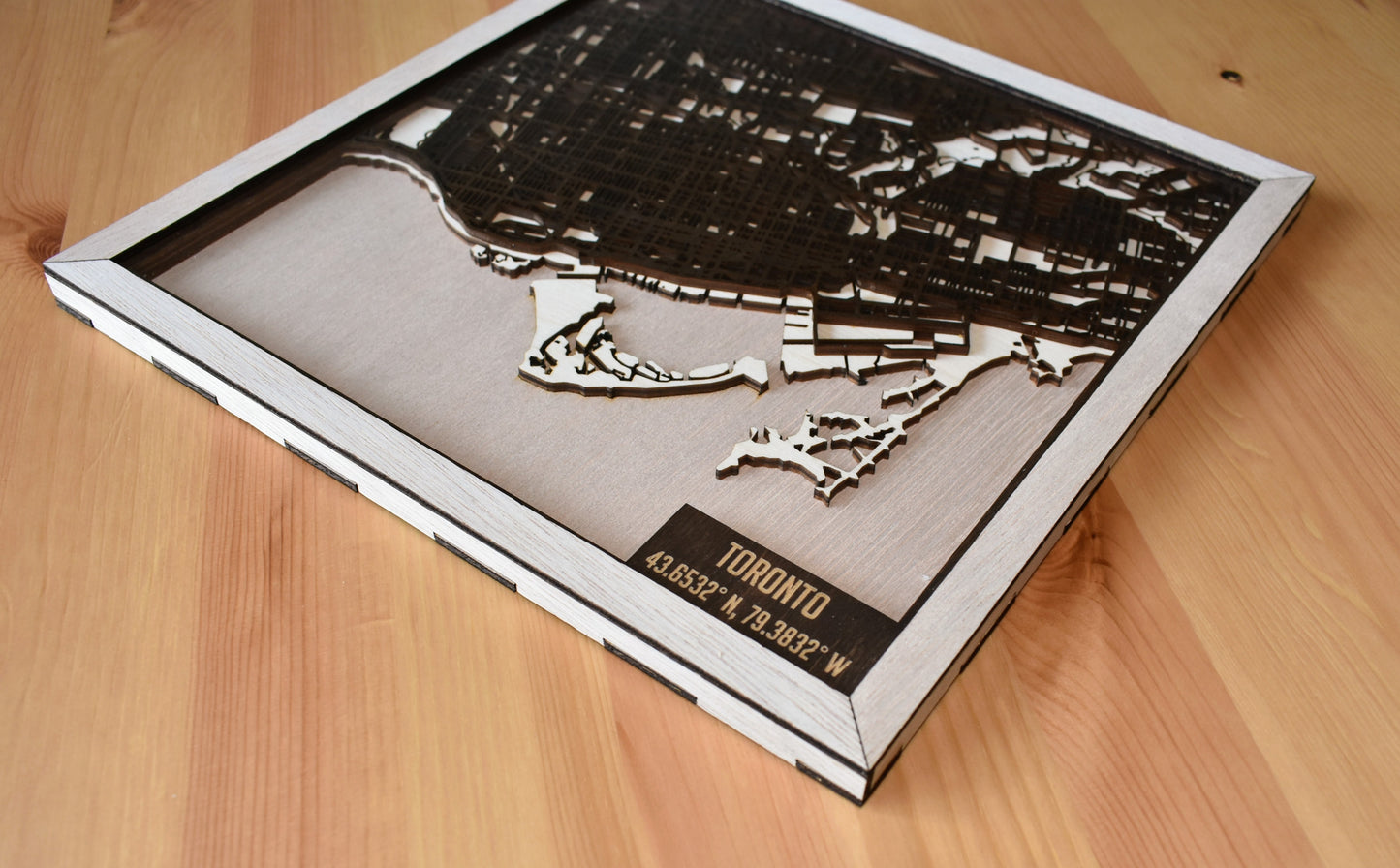 Multi-layer Laser Cut Wooden City Map