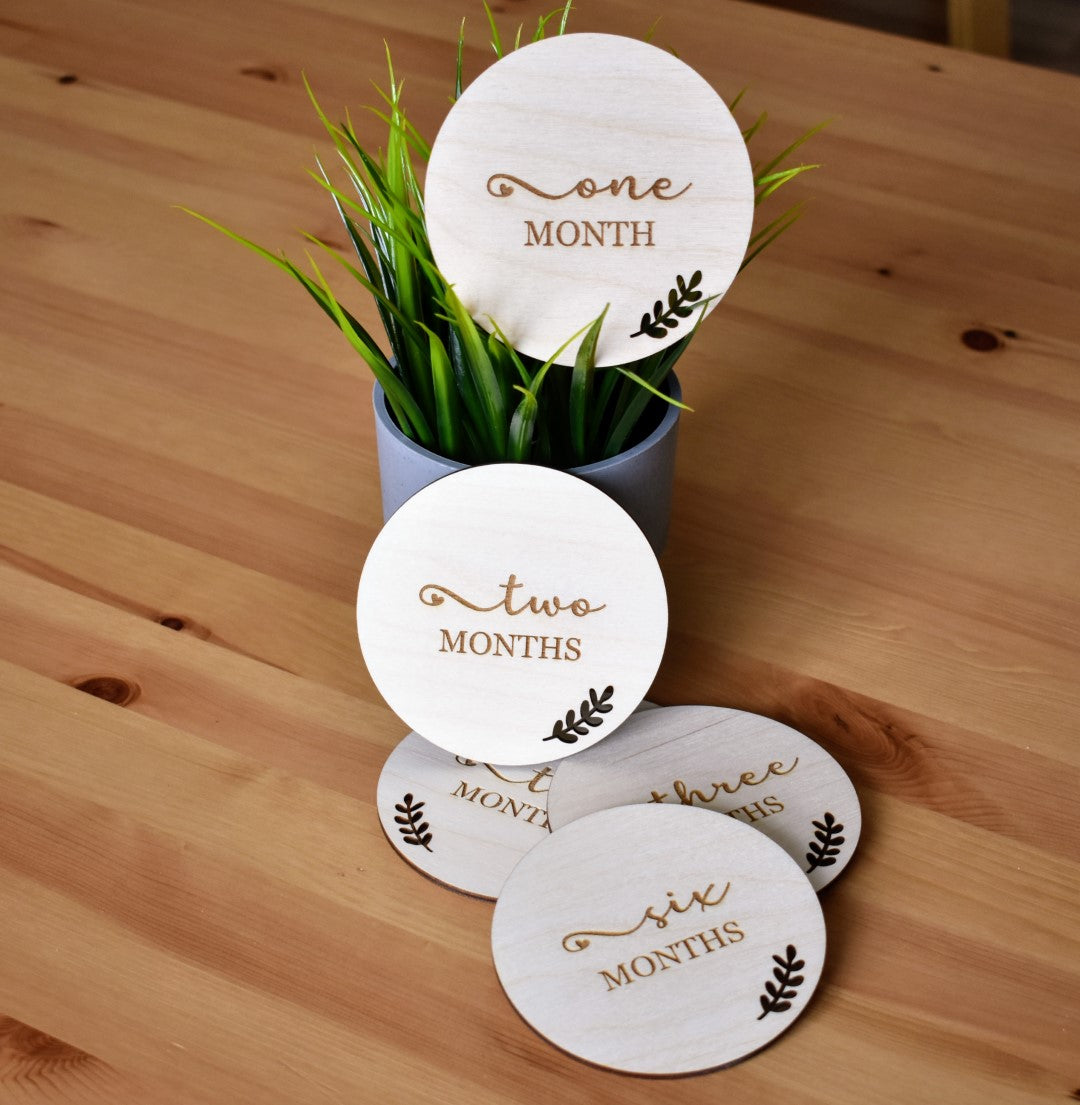 Baby Milestone Wooden Cards