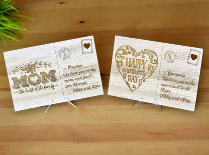 Personalized Wooden Postcard for Mom