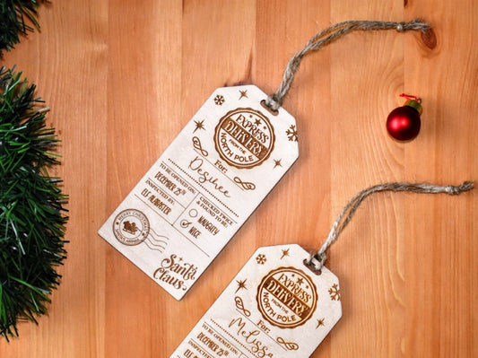 Wooden Engraved Christmas Gift Tag