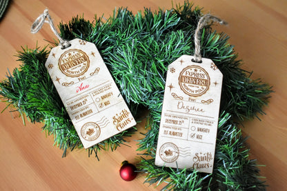 Wooden Engraved Christmas Gift Tag