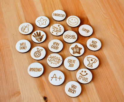 Set of Encouragement Tokens for Reward Jars