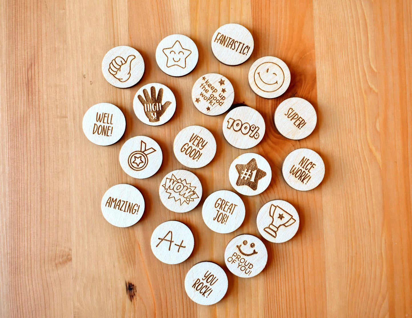 Set of Encouragement Tokens for Reward Jars