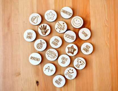 Set of Encouragement Tokens for Reward Jars