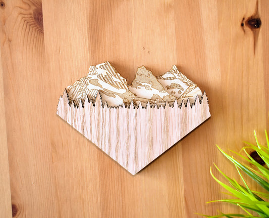 Three Sisters Mountains Multi-layer Wood Sign