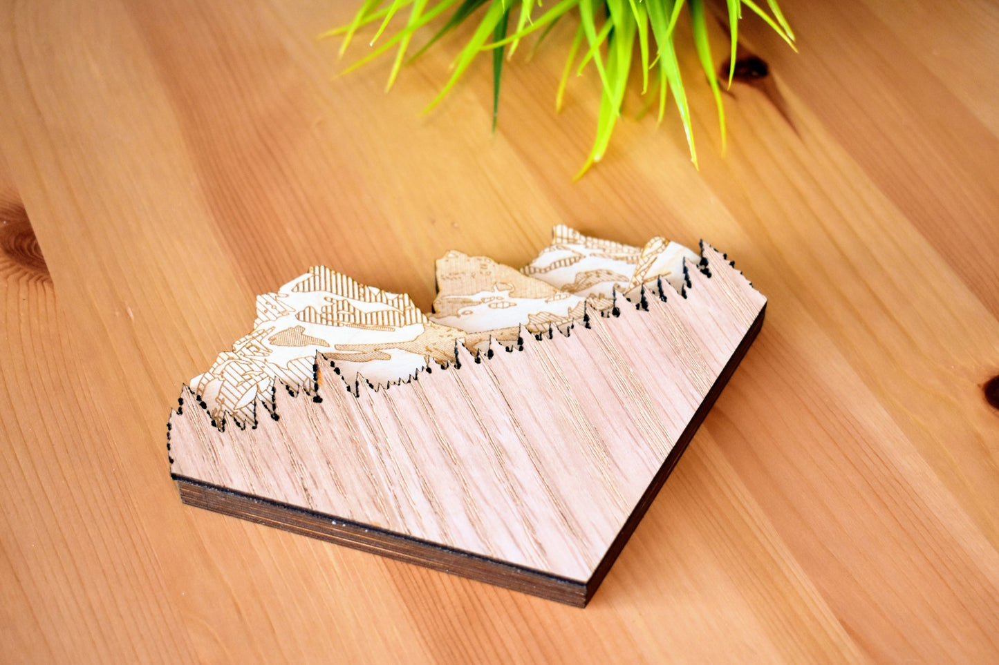 Three Sisters Mountains Multi-layer Wood Sign