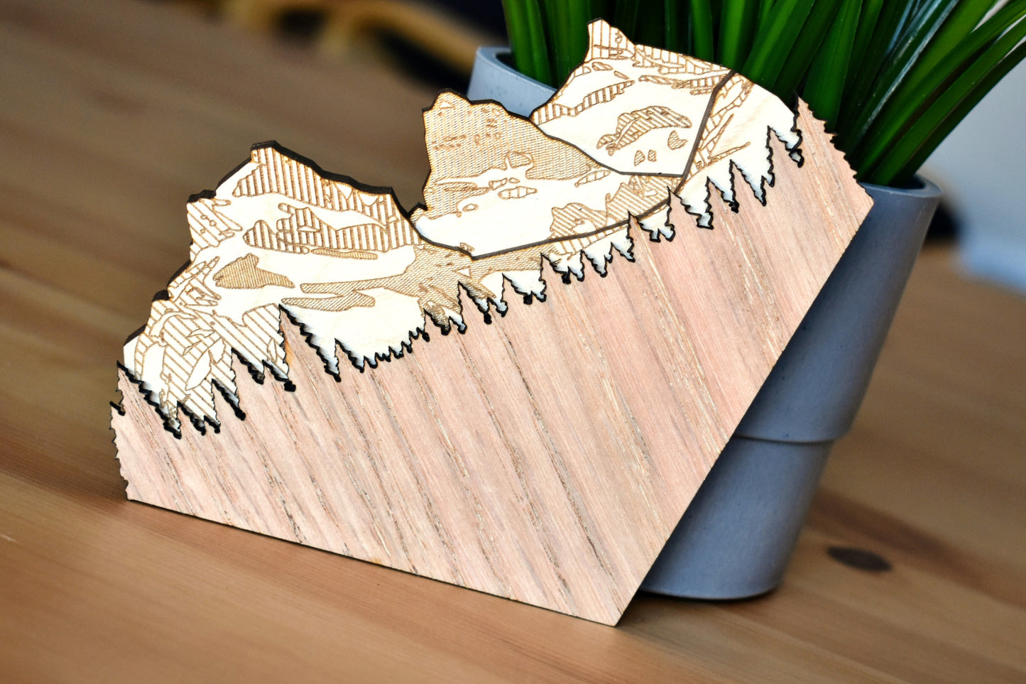 Three Sisters Mountains Multi-layer Wood Sign