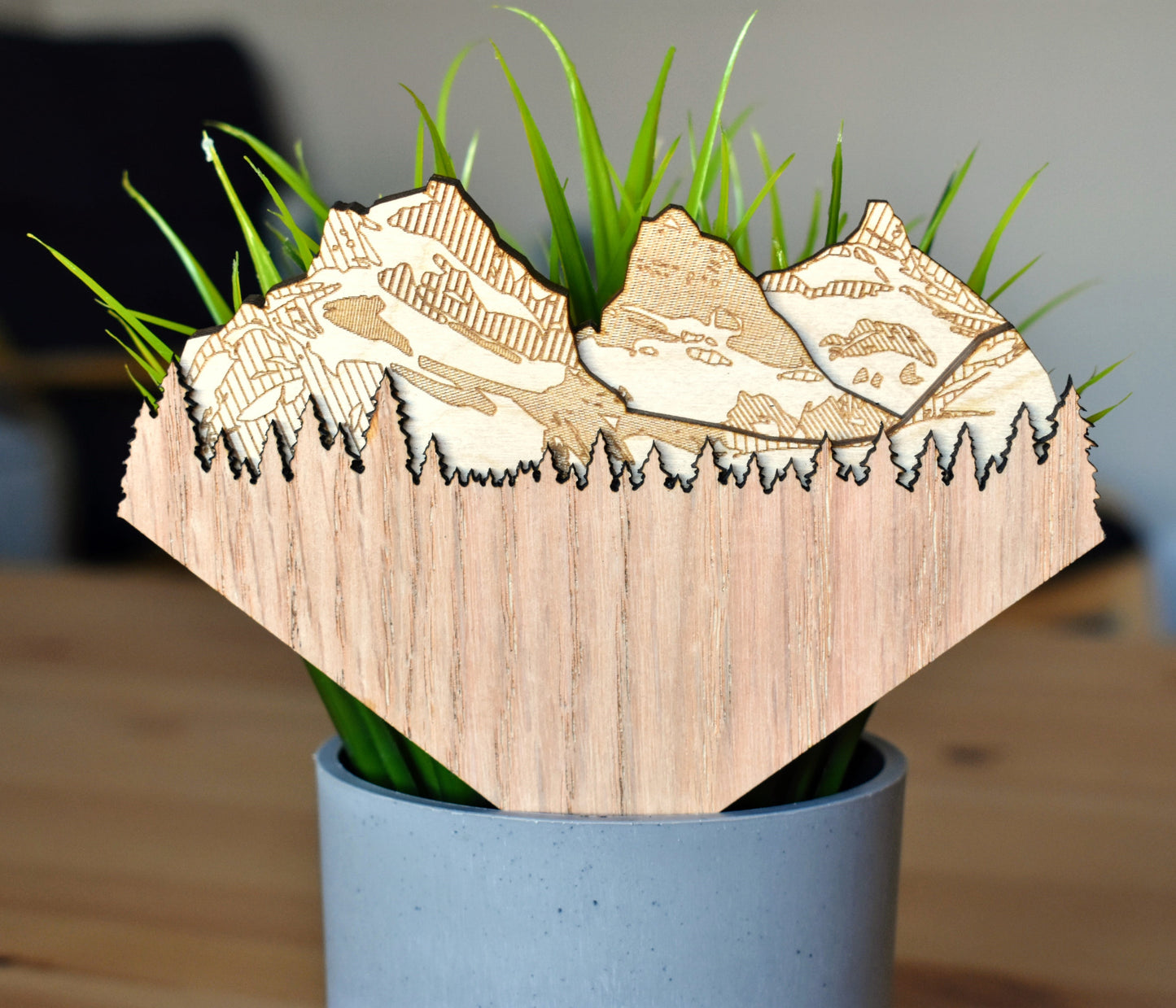 Three Sisters Mountains Multi-layer Wood Sign