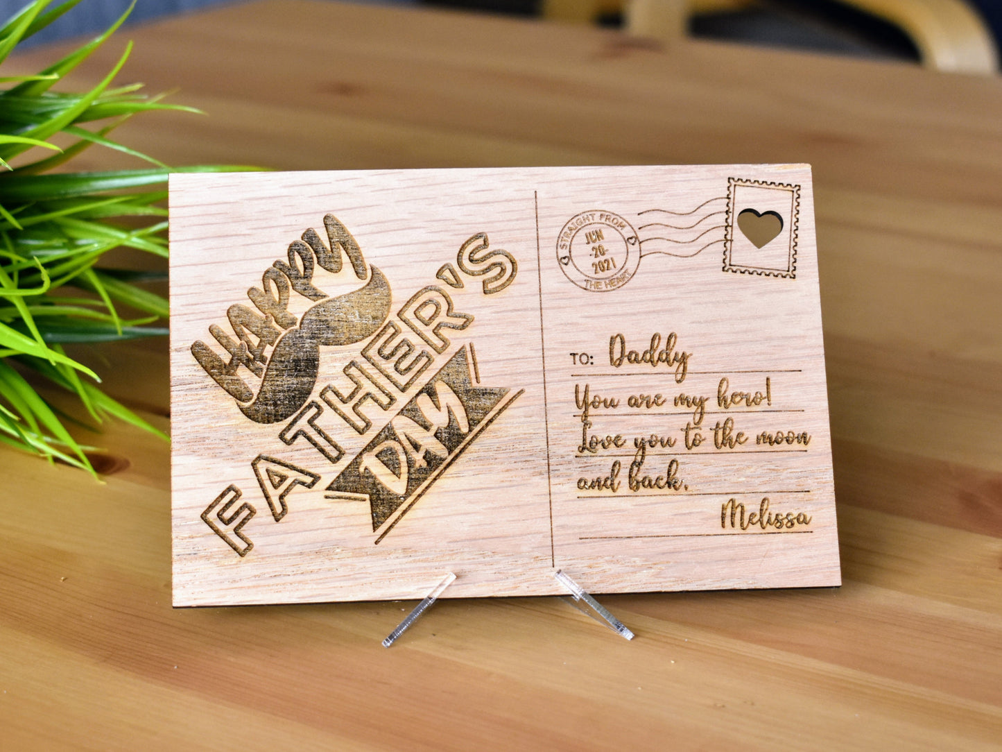 Personalized Wooden Postcard for Dad