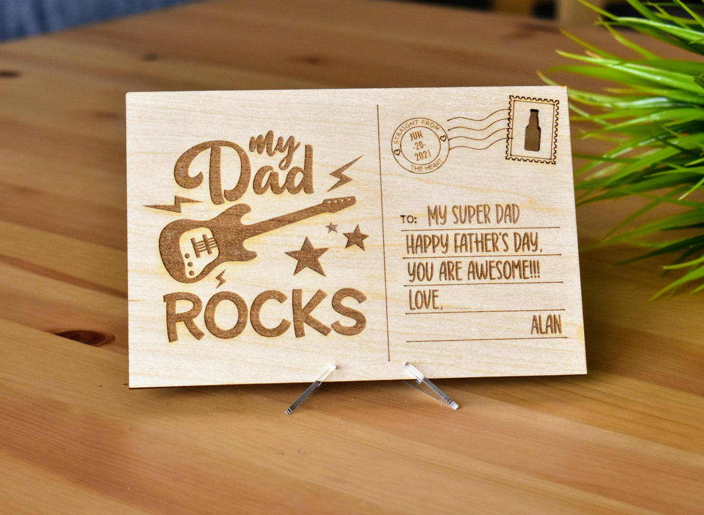 Personalized Wooden Postcard for Dad