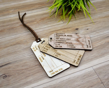 Personalized Wooden Luggage/Bag Travel Tag