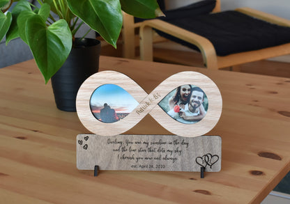 Personalized Couples Infinity Wooden Photo Frame