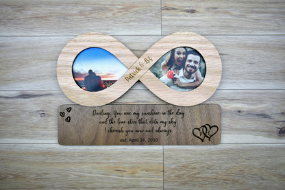Personalized Couples Infinity Wooden Photo Frame