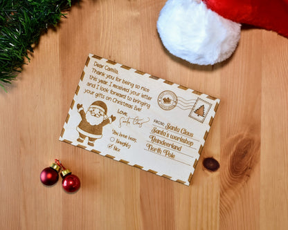 Personalized Wooden Postcard from Santa